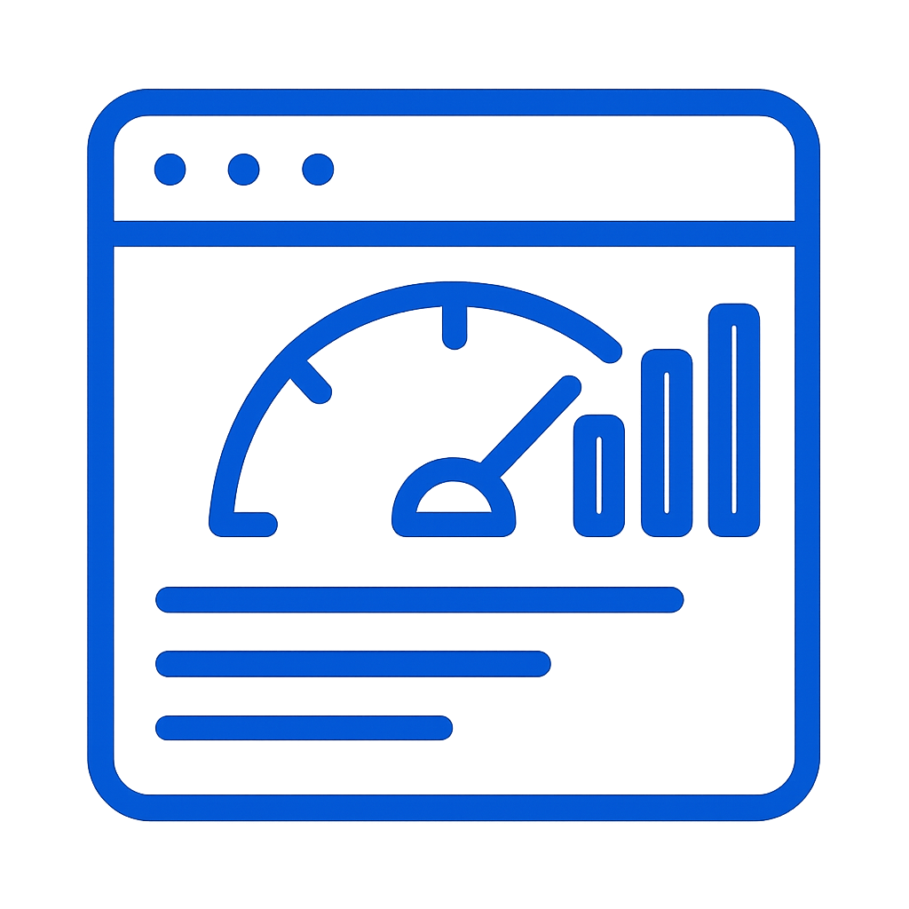 generate a line icon image of a dashboard and it should be in the hex color 0066fb-1