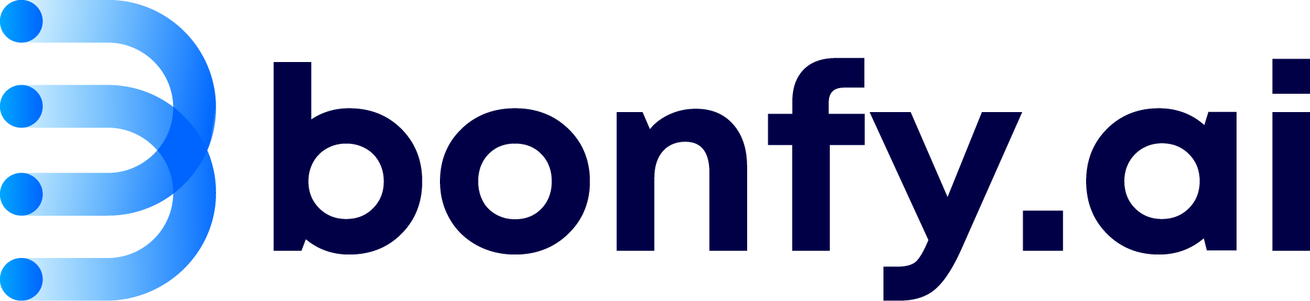 Bonfy logo with written company name and a four-pronged icon demonstrating connections