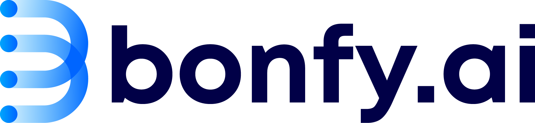 Bonfy logo with written company name and a four-pronged icon demonstrating connections